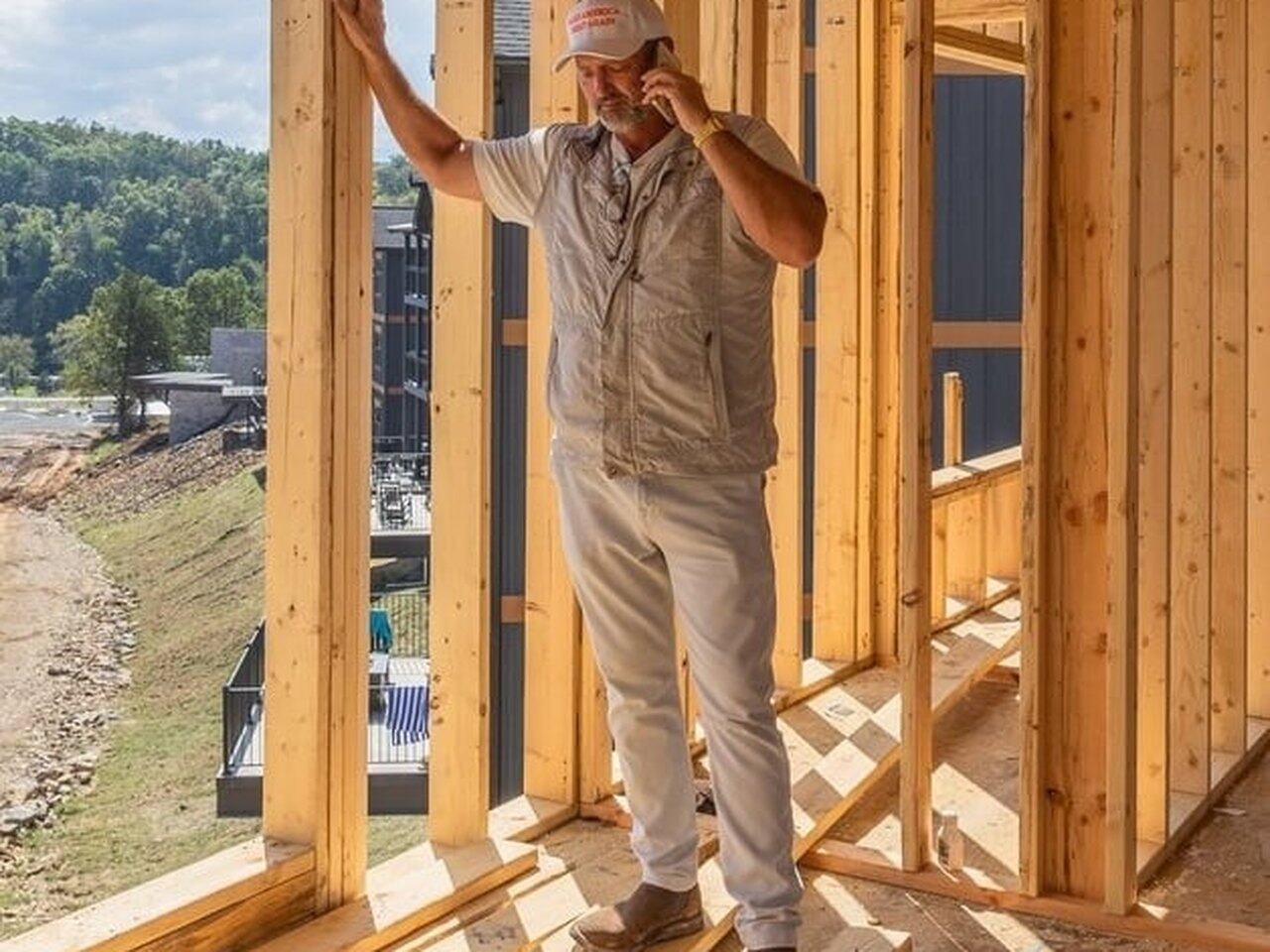 Custom home under construction in the Smoky Mountains